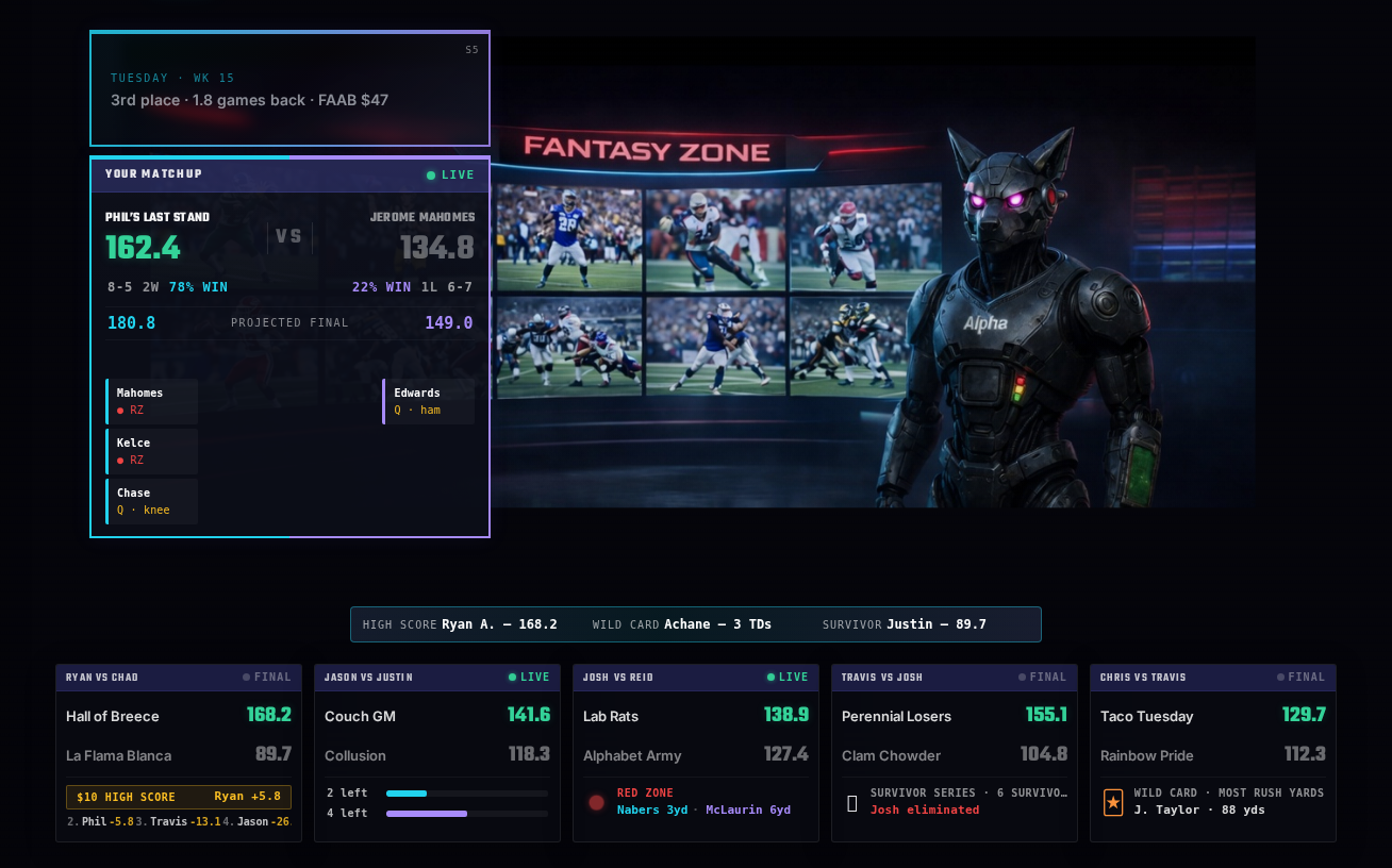 Alpha Leagues: Scoreboard / Fantasy Zone (live)